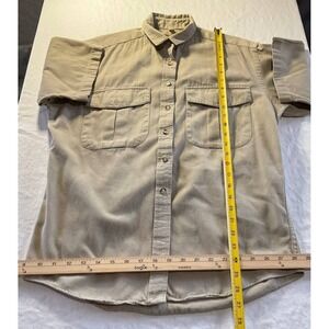 Ruff Hewn Shirt Mens Size M/L Brown Button Up Short Sleeve Casual Outdoor Pocket